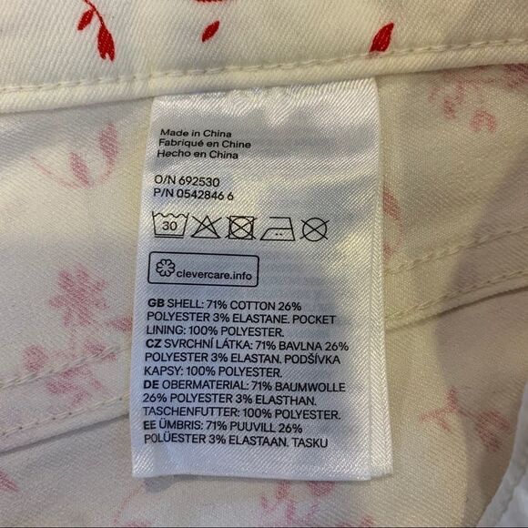 H&M Slim Fit Cropped Leg High Rise Floral Jeans Size 4 - Picture 6 of 6